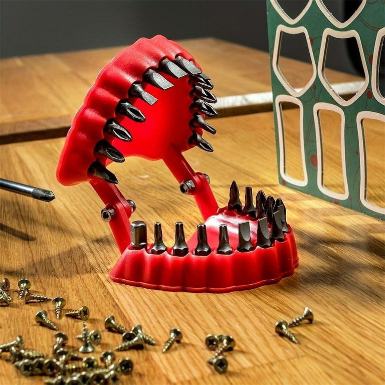 Tdoenbutw Clearance Denture Drill Bit Holder Teeth Model Design Screwdriver Bit Organizing Holder Fits 1 4 Inch Hex Bit And Drive Bit Adapter B Walmart