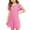 Hot Pink, variant on Tiweut Girls Dresses Kids Fashion Solid Color Round Neck Ruffles Short Sleeve Comfortable Loose Fit Girl Dress 4-5 Y