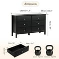 thumbnail image 3 of FOROUTRIA Wood Dresser for Bedroom,6 Drawer Dresser with Metal Handle,Black Chest of Drawers for Living Room, 3 of 7