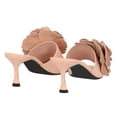 thumbnail image 4 of XYD Women Charming Layered Petals Slip on Mules Open Round Toe Floral Mid Heels Casual Dress Summer Slide Sandals Size 16 Nude, 4 of 4