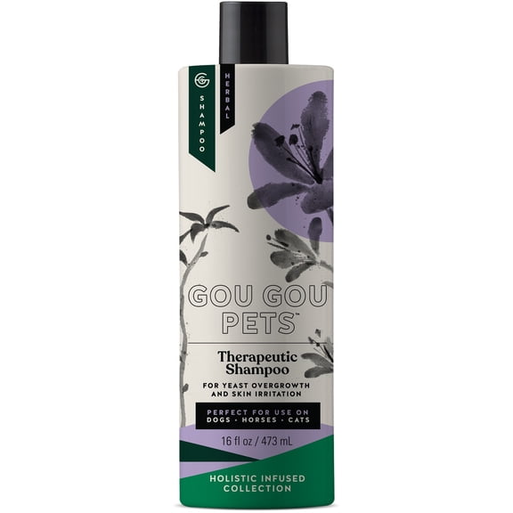 Gou Gou Pets Holistic Natural Anti-Fungal Shampoo for Dogs & Pets: Relieve Itching & Flaking Skin Caused by Fungal Infections & Skin Conditions with Natural & Clean Ingredients - Made in USA - 16 oz