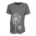 thumbnail image 4 of Becaristey T-shirts à Col Rond pour Femmes Manches Courtes Style Simple T-shirts Imprimé Floral Vêtements Accessoire de Mode Tenue Quotidienne Gris Foncé TG, 4 of 6