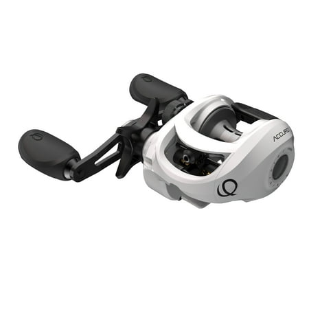 UPC: 0032784639435 | Quantum Accurst Bait Cast Fishing Reel Size 100 Reel Right-Hand Retrieve Oversized Non-Slip Handle Knobs and Continuous Anti-Reverse Clutch One-Piece Aluminum Frame 6.3:1 Gear Ratio White