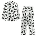 thumbnail image 3 of DISNIMO Womens Pajama Sets 2 Piece Pj Lounge Set with Pockets Cat Printed Long Sleeve Top Wide Leg Pants Soft V Neck Nightwear Button Up Nightwear, L, 3 of 7