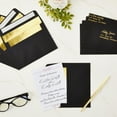 thumbnail image 2 of A6 Black Envelopes with Gold Foil - 4.25 x 6.25 In, 50 Pack, 120 GSM - Peel & Stick Envelope Liner for Invitations, Greeting Cards & Photos, 2 of 8