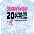 thumbnail image 4 of Inktastic Breast Cancer Survivor 20 Years and Running with Pink Ribbon T-Shirt, 4 of 5