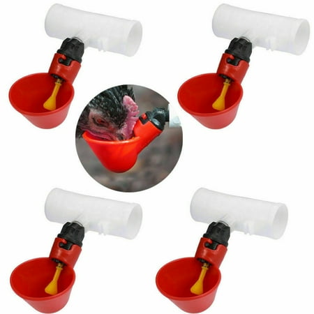 

Leke 4pcs Poultry Drinking Cups Chicken Plastic Automatic Drinking Fountains