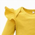thumbnail image 6 of NOLDARES Newborn Infant Baby Girl Fall Winter Clothes Cartoon Print Ruffle Sleeve Top and Pants with Headband 3pcs/set Outfits(Yellow,0-3 M), 6 of 6