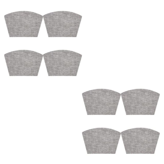 Bewildely Manteles individuales de PVC para redonda de 4 piezas, almohadilla limpia en forma de cuña, aislamiento térmico, tapete Gris 2Conjunto