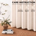thumbnail image 4 of MaKefeile 100% Blackout Linen Blend Grommet Curtains for Bedroom, Thermal Insulated Curtains for Living Room,W52 x L84 Inch,Beige,2 Panels, 4 of 12