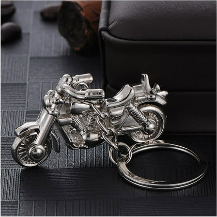 GOOHOCHY  Key Chain Motorcycle Keychain Keychains for Men Ring Man Silver