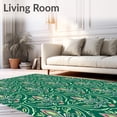 thumbnail image 2 of ODIKA 3'x5' Machine Washable Non-Slip Area Rug, Whimsical Paisley Blossom Trellis High Traffic Rug, Green, 553862, 2 of 7