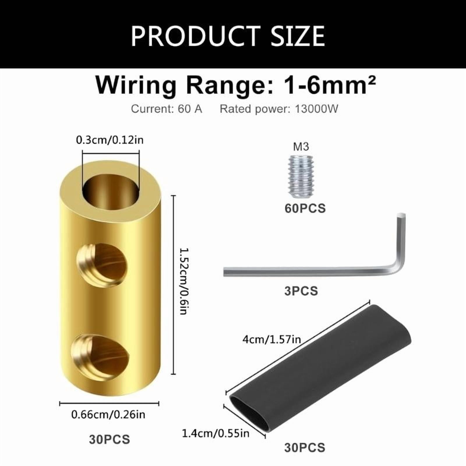 Multipurpose 30pcs 10 AWG Wire Butt Connectors Easy Insulated Straight Crimps for Efficient Electrical Connections