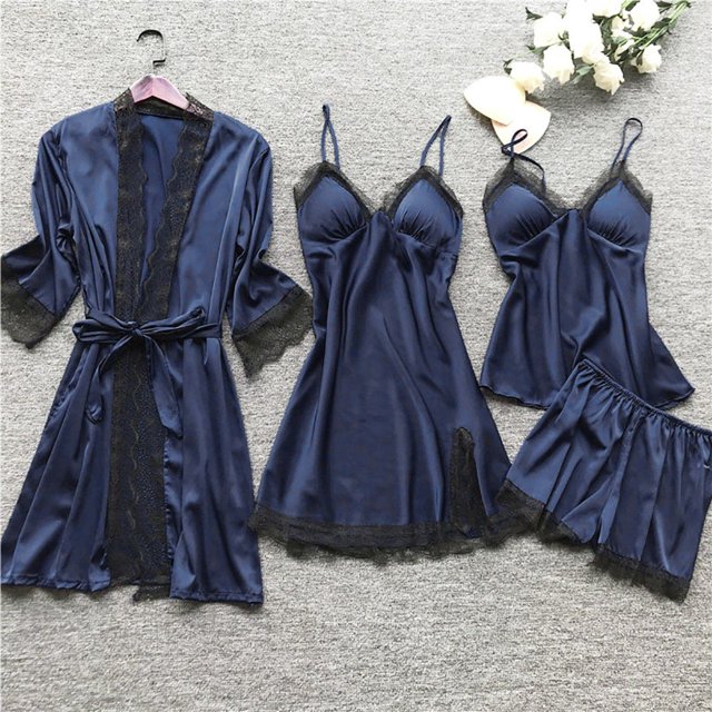 MesaSe 2024 Pyjamas pour Femmes Ensemble de Pyjama en Soie Satin Ensemble de Pyjama en Soie pour Femmes Haut Cami Robe de Nuit en Dentelle Robe de Nuit Ensemble de Vêtements de Nuit