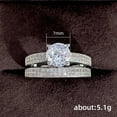 thumbnail image 6 of PERITANG 2pcs His and Hers Wedding Ring Sets Couples Engagement Rings Women and Men 925 Sterling Silver Full Cubic Zirconia, 6 of 8