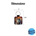 thumbnail image 5 of Alaskan Malamute Dog Contemporary Art Faux Leather Square Keychain, 5 of 7