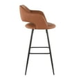thumbnail image 3 of Margarite Contemporary Barstool in Black Metal and Brown Faux Leather by LumiSource - Set of 2, 3 of 7