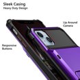 thumbnail image 5 of Armor Case for iPhone 14 Plus, Hidden Card Slot Flip Back Rugged PC Soft TPU Hybrid Heavy Duty Shockproof Cover Military Grade Lens Protection Anti-Impact Non-Slip Dual Layers Case,Purple, 5 of 6
