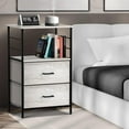 thumbnail image 3 of Sorbus Nightstand with 2 Drawers - Bedside Table with Steel Frame, Wood Top & Faux Wood Fabric - Side Table Stand for Lamp - Great for Bedroom, Dorm Room, Living Room, & Bathroom, 3 of 6