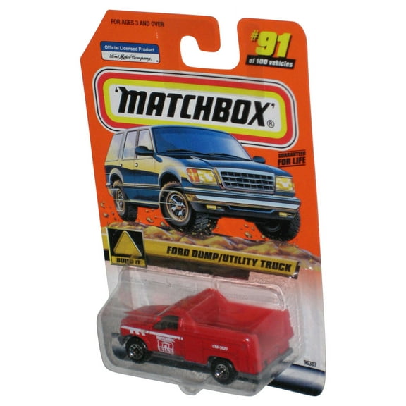 Matchbox Build It (2000) Red Ford Dump Utility Truck Toy #91/100