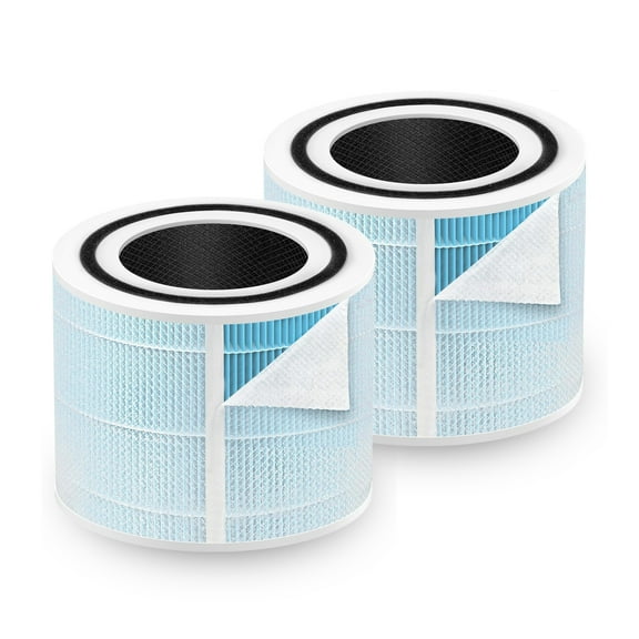 Filter-Monster 4-in-1 Replacement Air Filter Levoit Filter Replacement Compatible with Levoit Core 300-RF-WS Smoke Remover, 2 Pack