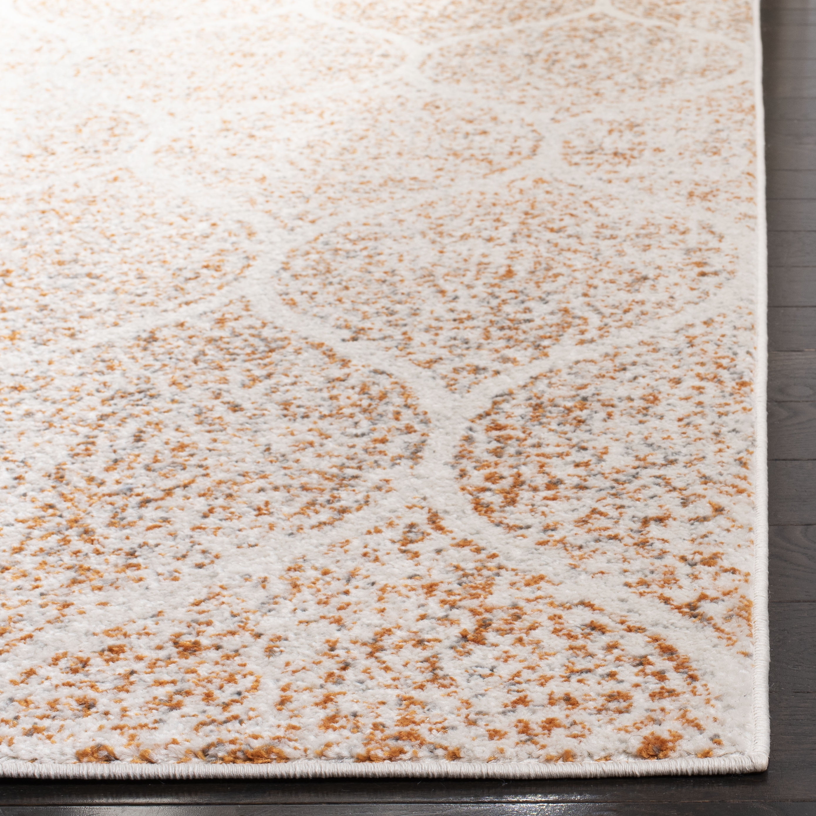 SAFAVIEH Madison Leighton Geometric Runner Rug, Cream/Orange, 2'3" x 6'