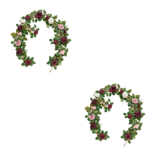 Naiovety Flores artificiales elegantes de tela para bodas y fiestas, telón de fondo interior o exterior, flores de rojo rojo 2Conjunto