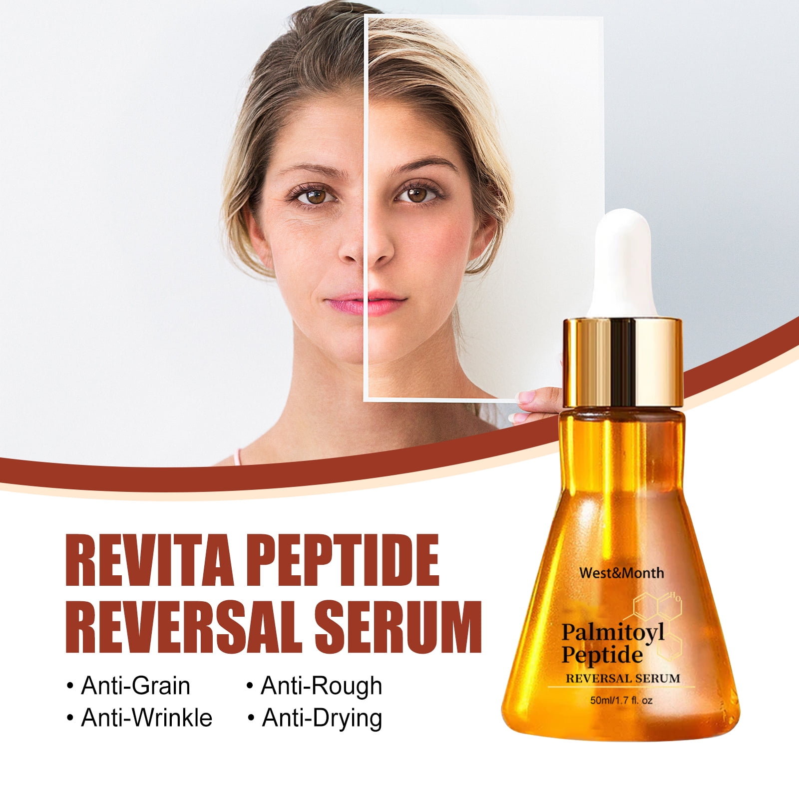 Alvantor Face Serum with Palmitoyl Peptide for Anti-Wrinkle Firming Face Essence, 1.7fl.oz