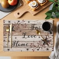 thumbnail image 2 of Rustic Star Brown Placemats Set of 6, Vintage Plants Berry Wooden Grain Placemats for Dining Table, Place Mats for Kitchen Tabletop, Waterproof Wipeable Dining Table Mats Set, 2 of 9