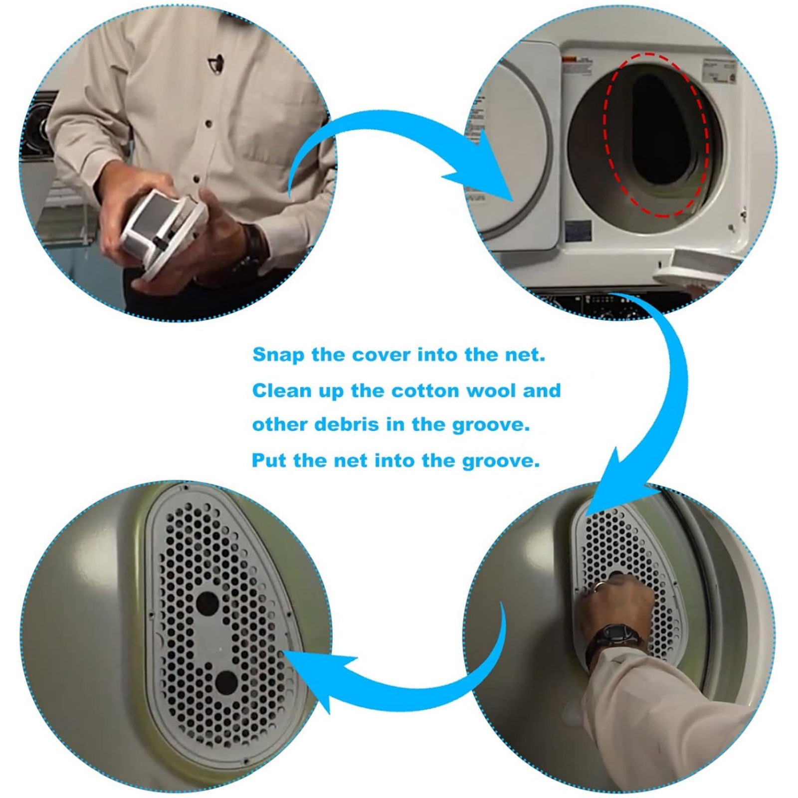GUYUTING Abs Stainless Steel Mesh Dryer Lint Filter Replacement Oem Number W10828351 For Household Laundry Dryer Equipment