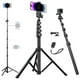 thumbnail image 1 of Nineigh Trípode para teléfono de 80", trípode para teléfono móvil con palo selfie, trípode de aluminio para vídeo, foto, Vlog, trípodes para teléfono de viaje con soporte remoto para teléfono con cuel, 1 of 5