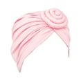 thumbnail image 2 of Women Solid Color African Turban Flower Knot Pre-Tied Bonnet Beanie Cap Headwrap, 2 of 6