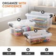 thumbnail image 6 of Superio 1.05 Quart Mini Clear Plastic Storage Container with Lid, Stackable Small Organizer Box for Crayons, Art Supplies, Beads, Sewing, Stationery & Food Storage, 4 Pack, 6 of 11