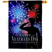 Breeze Decor H108668-BO Honoring who Served Armed Forces Veteran Double-Sided Garden Decorative House Flag, Multi Color