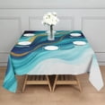 thumbnail image 3 of Blue and Gold Marble Shimmer Streaks Pattern Square Tablecloth,Waterproof Square Table Cover,Wipeable Spillproof Washable Table Cover for Home Kitchen Party Decor 60"x60"(152x152cm), 3 of 6