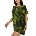 thumbnail image 2 of Picia Tropical Palm Leaves Fern Leaf Pajamas Sets for Women Soft Short-Sleeved Pjs with Lounge Shorts Two Piece Sleepwear-Large, 2 of 9