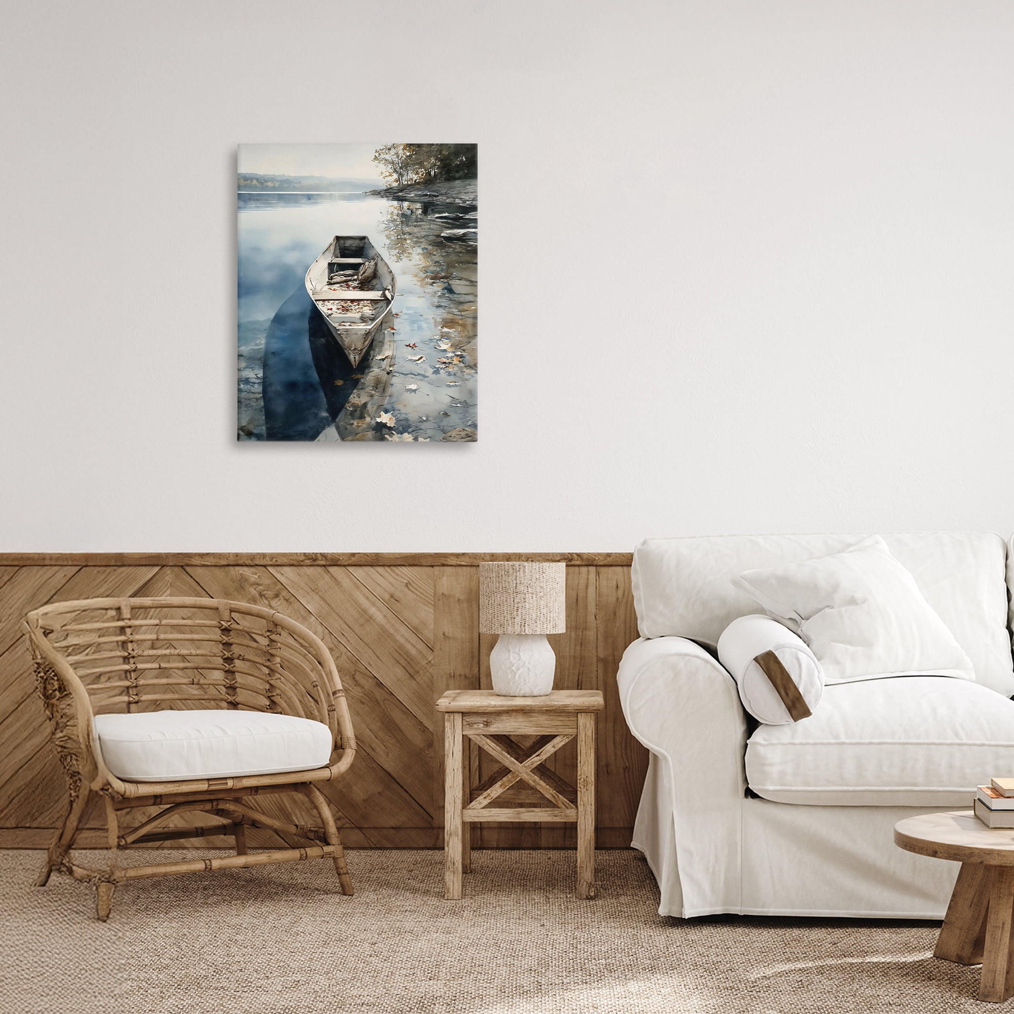 Stupell Industries Boat In The Fall Reflection Canvas Wall Art, design by Franklyn Gregory