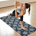 thumbnail image 6 of Blue White Floral Pattern Hot Yoga Mat Towel Non Slip for Hot Yoga - Quick-Drying Yoga Mat Cover with 4 Corner Pockets with Travel Bag - Hot Yoga Towel Non Slip Grip Moisture Wicking Sweat 70"x26", 6 of 6