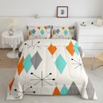 thumbnail image 2 of Manfei Abstract Geometric Rhombus Queen Comforter Set,Modern Minimalist Aesthetic Bedding Sets,Orange Beige Blue Bedding Comforter Set For Girls Boys,Super Cozy Room Decor Reversible,3-Piece, 2 of 8