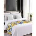 thumbnail image 4 of Xipuska Blue Yellow Spring Floral Bed Runners for King Size Bed, Decorative Bed Throws for Foot of Bed, Summer Botanical Elegant Bed Runner Sofa Throw Bedding Scarf Protector Slipcover for Bedroom, 4 of 6