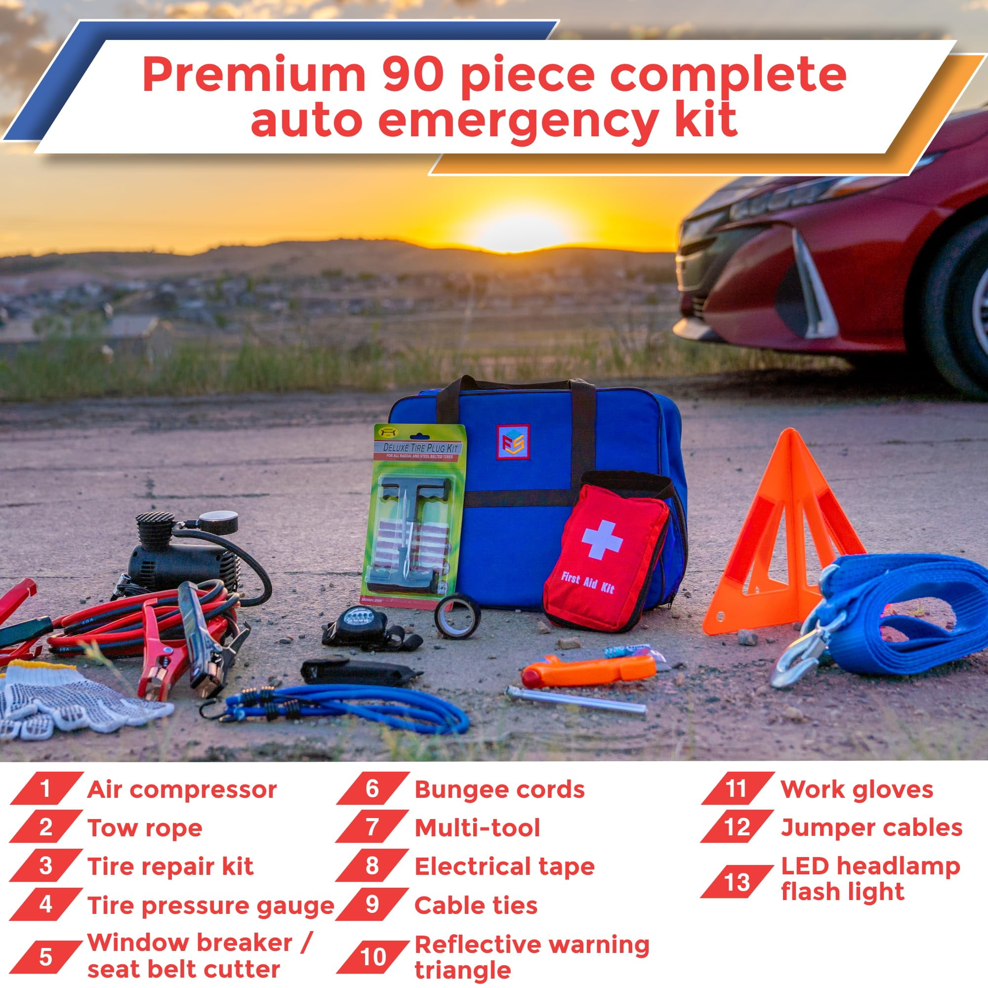 3 in 1 emergency car kit discount