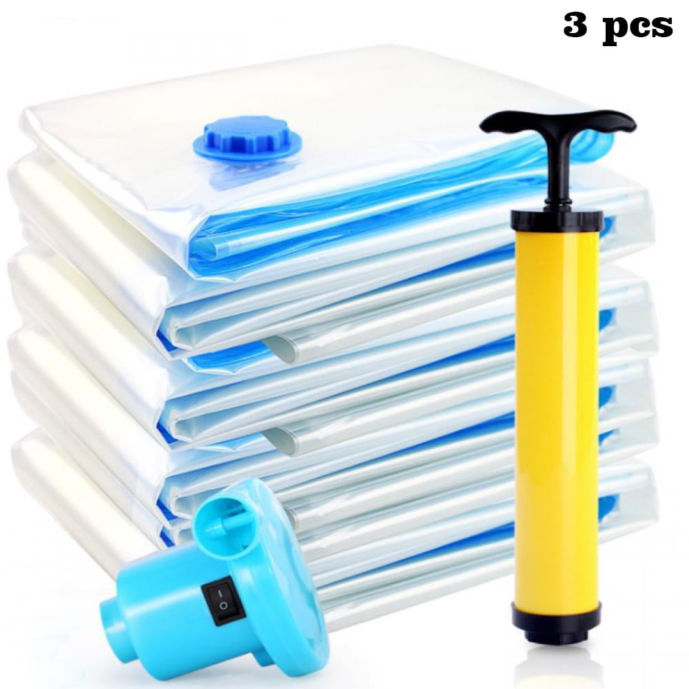 3 Pcs Vacuum Storage Bag for Tshit Sweaters with Pump Included