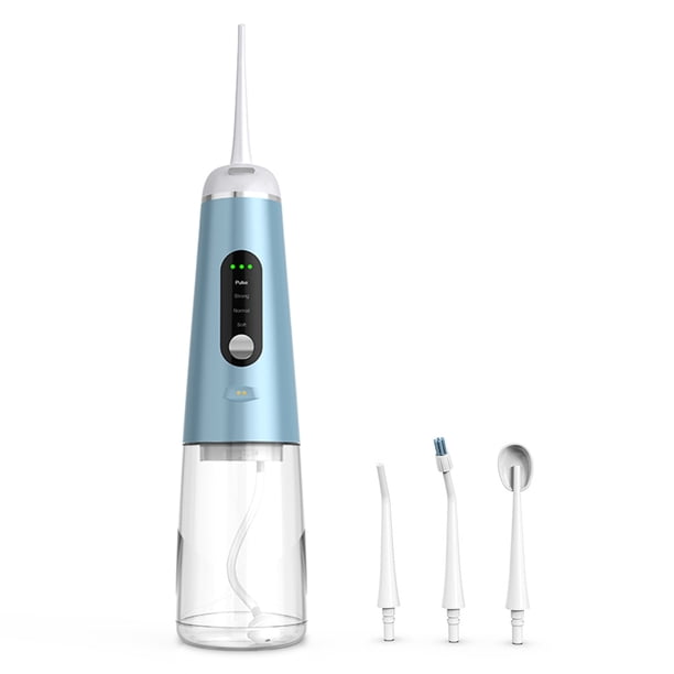 Qarigey Irrigador de inalámbrico Pantalla digital giratoria 350ml Flosser de agua Herramienta de limpieza de de viaje cuidado de los oídos Azul