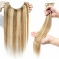 thumbnail image 4 of Benehair Human Hair Extensions Wire In Headband Hiddien Secret No Clip Weft One Piece Remy Hair Women Highlight Blonde, 4 of 13
