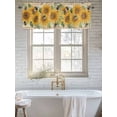 thumbnail image 6 of Curtain Valance for Windows, Watercolor Farm Sunflowers Leaves Kitchen Valances Rod Pocket Short Curtains, Retro Yellow Plaid Lattice Window Valance for Bedroom Bathroom Living room 60x14in, 6 of 9
