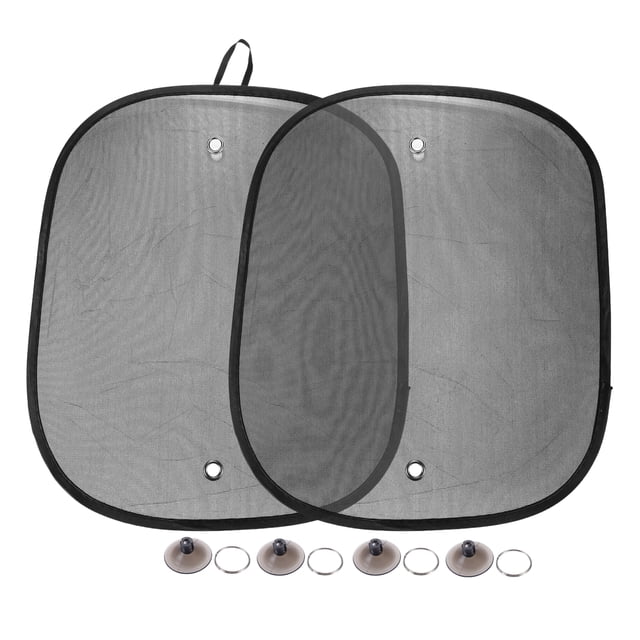 Unique Bargains Parasol para ventana de coche, parasol plegable para ventana lateral, 44x36cm, 17,32 "x 14,17", parasol para coche, malla de nailon, color negro