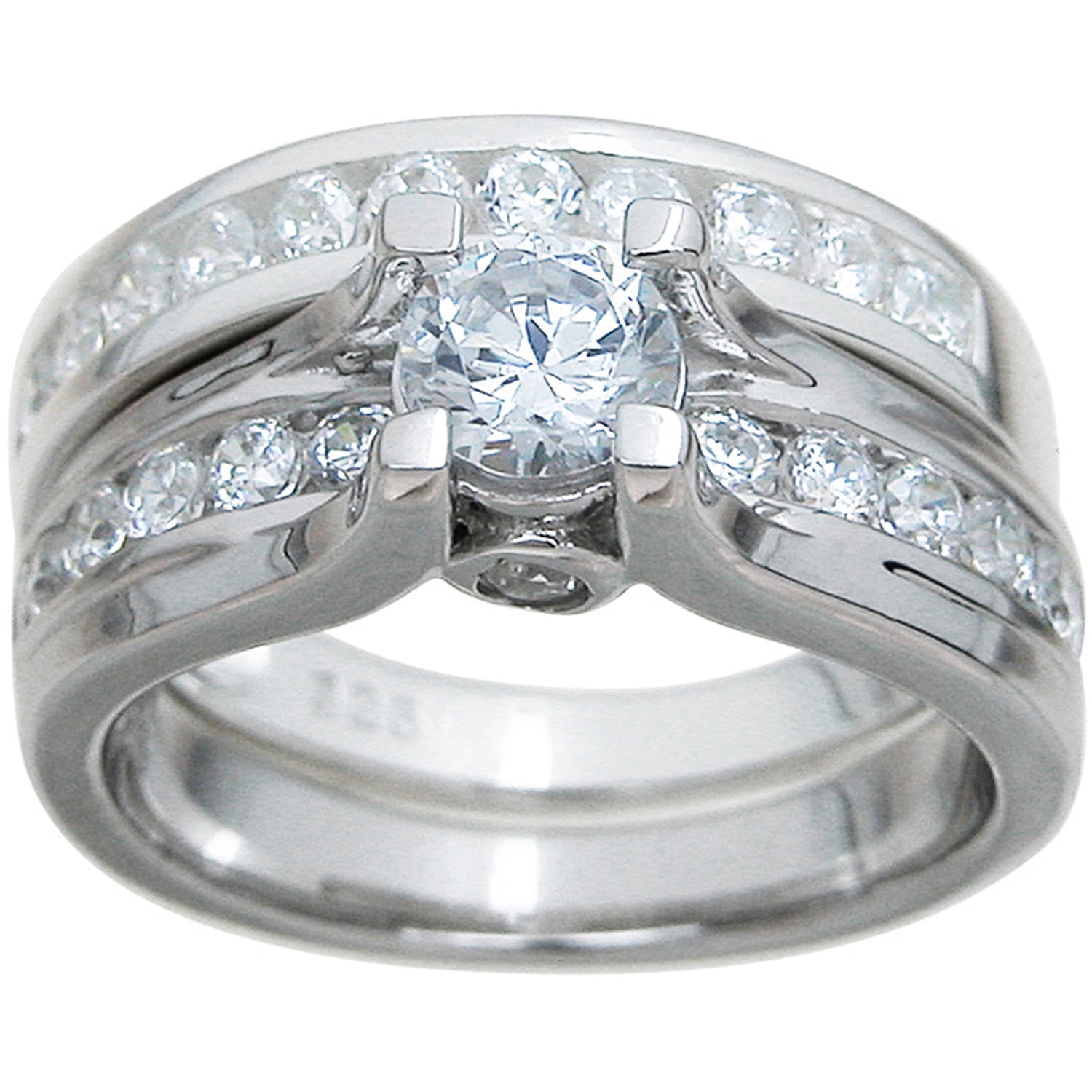 Sterling Silver High Polish Round Cut Cz