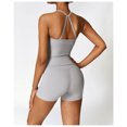 thumbnail image 5 of PISONIC Women 2 Pieces Workout Sets Tank Tops and High Waist Booty Lifting Shorts Gym Sets, 5 of 5