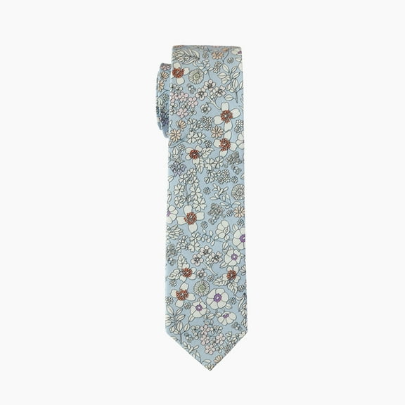Light Blue Floral Pattern Tie – Charming & Elegant Fashion Accessory
