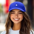 thumbnail image 3 of Dalix Lil Flower Embroidered Cotton Cap Outdoor Dad Hat Womens in Royal Blue, 3 of 5
